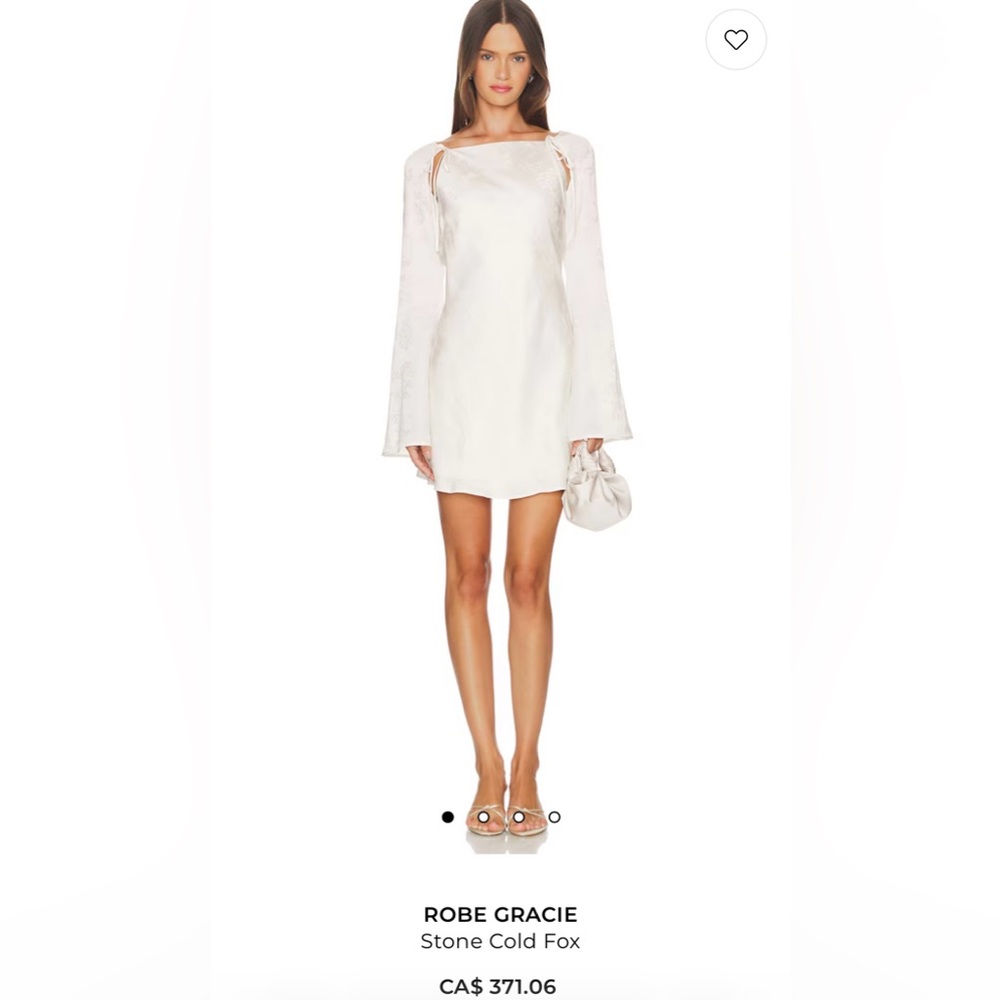 REVOLVE Ivory Floral Jacquard Long-Sleeve Mini Dress